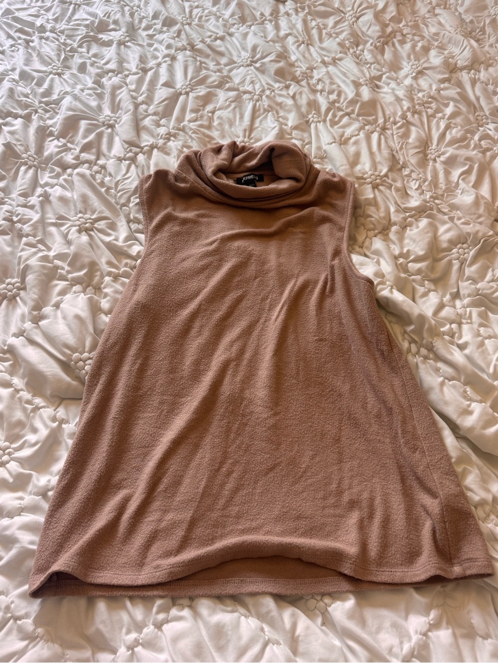 Express Sleeveless Cowl Neck Top - Tan